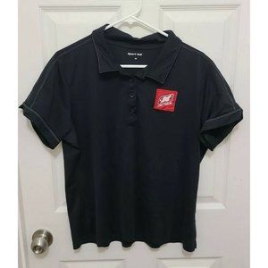 Nautique Boats Women's Short Sleeve Black Polo Shirt Red Patch Watersports Sz 2X